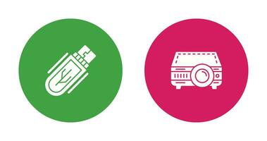 Usb Drive and Projector Icon vector