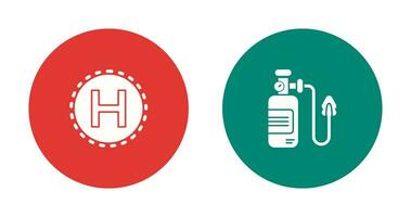 Helipad and Oxygen Icon vector