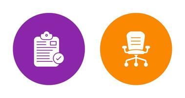 Secure Notepad and Office Chair Icon vector