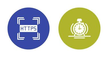 Https and Alarm Icon vector