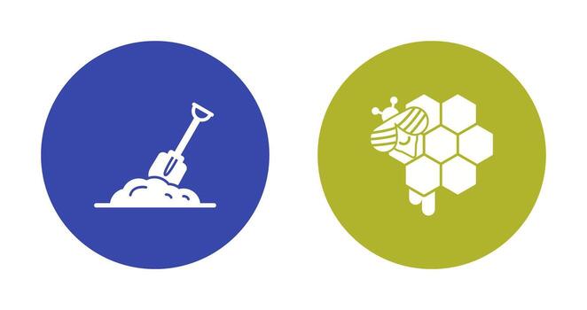 Digging and Honeycomb Icon vector