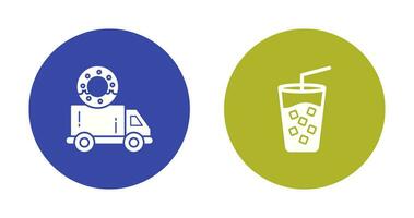 Delivery Truck and Cold Drink Icon vector