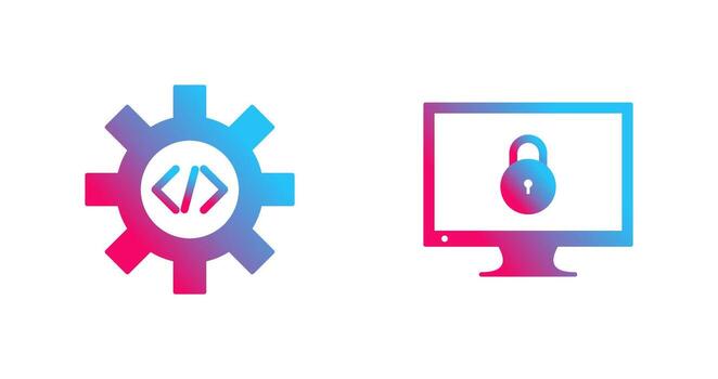 código mejoramiento y cerrado acceso icono vector