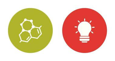 Molecule and Light Bulb Icon vector