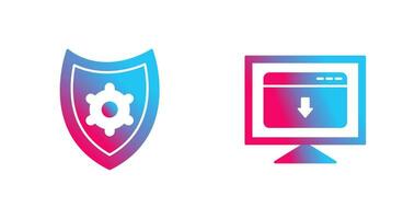 security settings and download webpage Icon vector