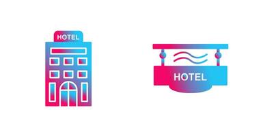 hotel y hotel firmar icono vector