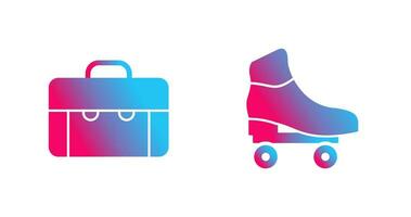 suitcase and skates  Icon vector