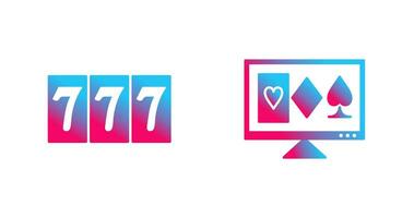 online gambling and triple sevens Icon vector