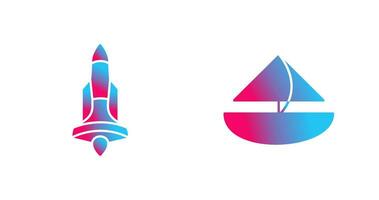 Rocket and Small Yacht Icon vector