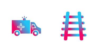 Ambulance and Train tack Icon vector