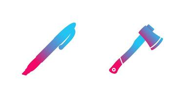 Marker and Axe Icon vector