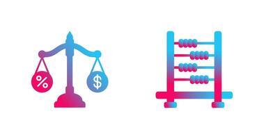 Scale and Abacus Icon vector