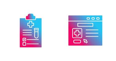 Medical Report and Browser Icon vector