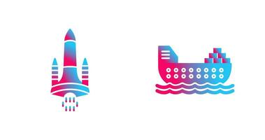 Space Shuttle and Cargo Icon vector