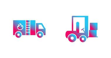 Fire Bridge and Forklifter Icon vector