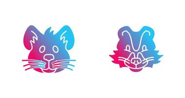 Mouse and Skunk Icon vector