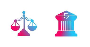 Balance and Courthouse Icon vector