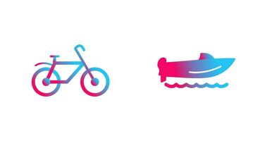 Bicycle and Speed Boat Icon vector