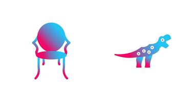 antiguo y dinosaurio icono vector