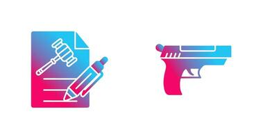 archivo y pistola icono vector