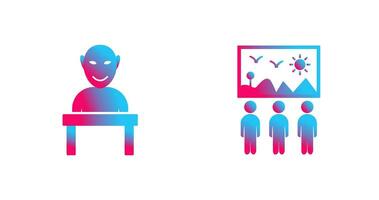 Human Sculpture and Viewing Icon vector