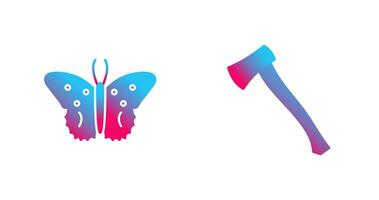 Butterfly and Wood Cutter Icon vector