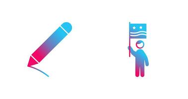 Pencil and Raising flag Icon vector