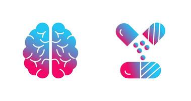 Brain and Capsule Icon vector