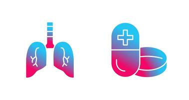 Lung and Medicine Icon vector