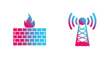 Firewall and Tower Icon vector