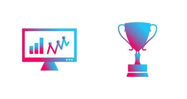 Online Stats and Award Icon vector