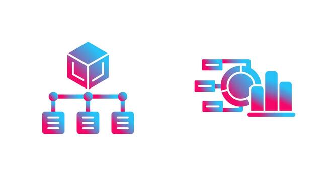 Pie Chart and distribution Icon vector