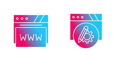 Setting and Web Browser Icon vector