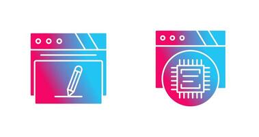 Edit and Cpu Icon Icon vector