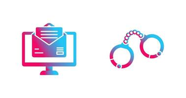 Mail and Handcuffs Icon vector