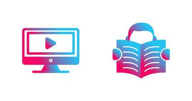 Video Lesson and Reading Icon vector