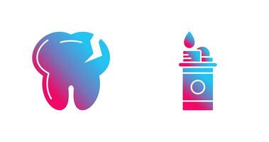 Tooth and Lighter Icon vector