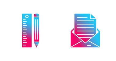 Ruler and MailSnack and Money Icon vector