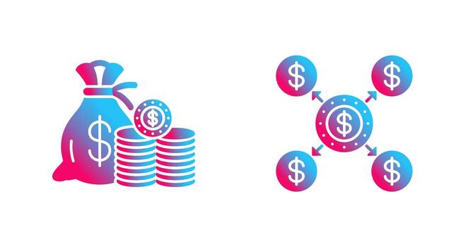 ahorro y distribución icono vector