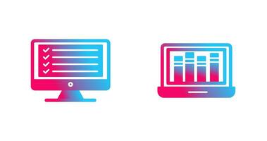 Online Checklist and Online Library Icon vector