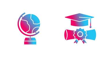 Globe and Graduation Icon vector