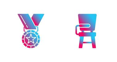 Medal and DeskSnack and Money Icon vector