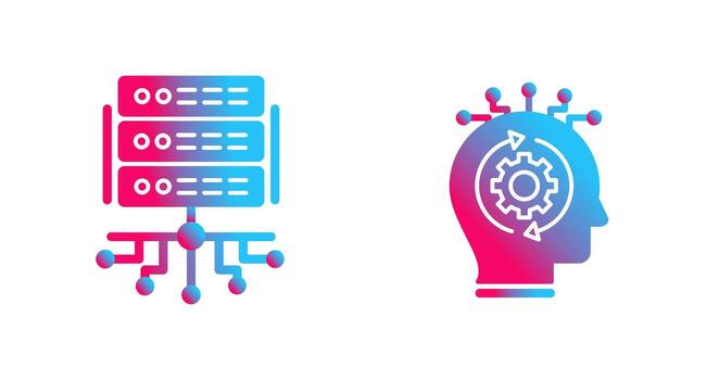 Server and Skills Icon vector