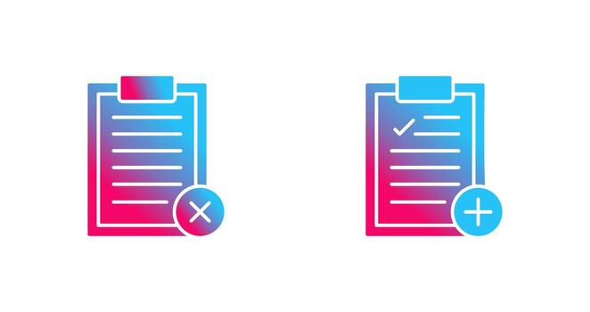 rechazado y añadir icono vector