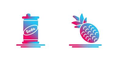 Soda Can and Pineapple Icon vector