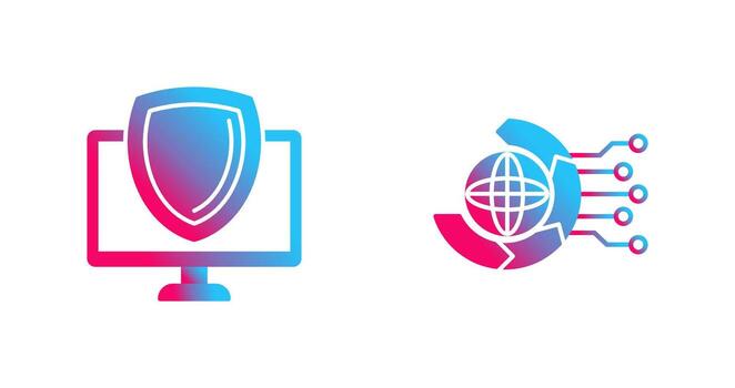 Shield and Internet Icon vector