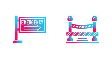 Emergency Sign and Do Not Cross Line, Icon vector