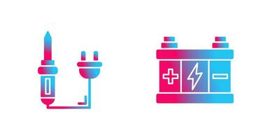 Soldering and Battery Icon vector