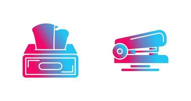 Tissue Box and Stapler Icon vector