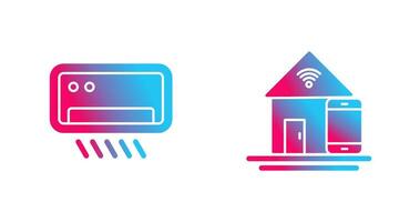 Air Conditioner and Home Automation Icon vector